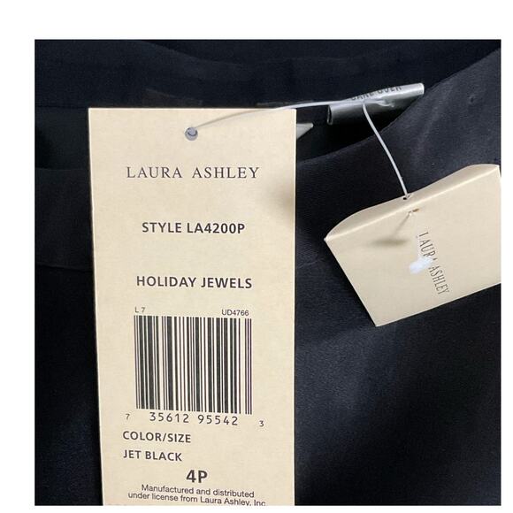 Laura Ashley Black Silk A Line Chiffon Tulle Midi Skirt 4P 4 Whimsigoth NEW NWT - Picture 8 of 11